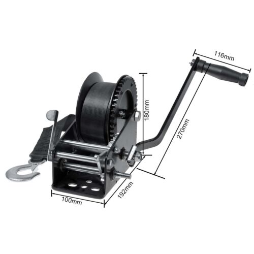 Hand Winch Heavy Duty Hand Crank 3500lbs 33ft 10M Polyester Strap for Boat / ATV - Picture 7 of 9