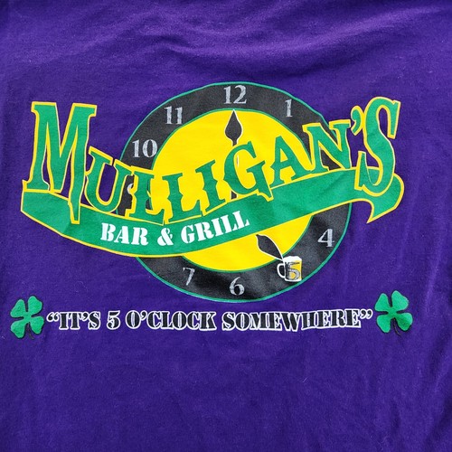 Mulligan's 5 O'clock Somewhere Purple Short Sleeve T-Shirt Adult S - Picture 2 of 11