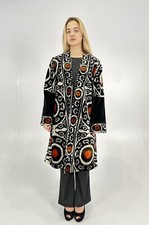 Handmade Upcycled Uzbek Silk Velvet Bahmal Chapan Coat/Robe/Kaftan/Kimono Chopon