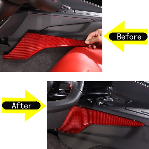 Red Real Carbon Fiber Full Interior Set Decor Cover Trim Kit for Corvette C8 20+ - Picture 327 of 444