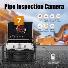 7" Monitor DVR 16GB Sewer Pipe Inspection Camera 23mm Lens Endoscope Camera 20M