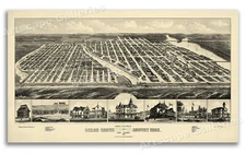 1881 Ocean Grove Asbury Park New Jersey Vintage Old Panoramic City Map - 14x24