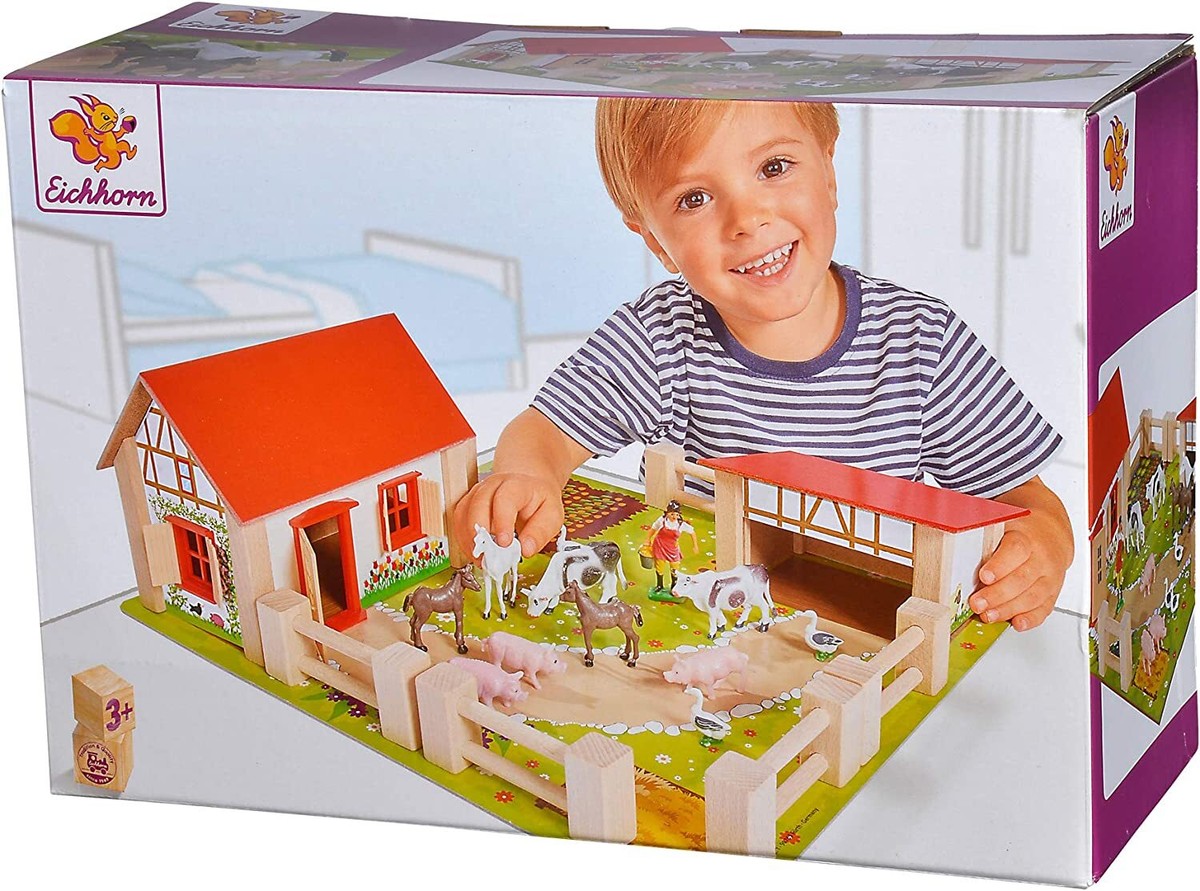 PLAN TOYS Set Animali Fattoria In Legno (12m+) La Bottega