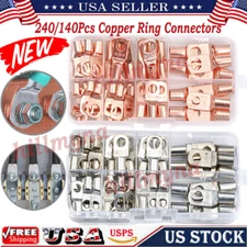 280PCS Car Copper Lug Ring Terminals Kits Cable Electrical Wire Crimp Connectors