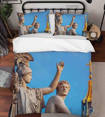 3D Statue Kunst Modern Blau Quilt Cover Set Bettwäsche Sets Kissenbezüge