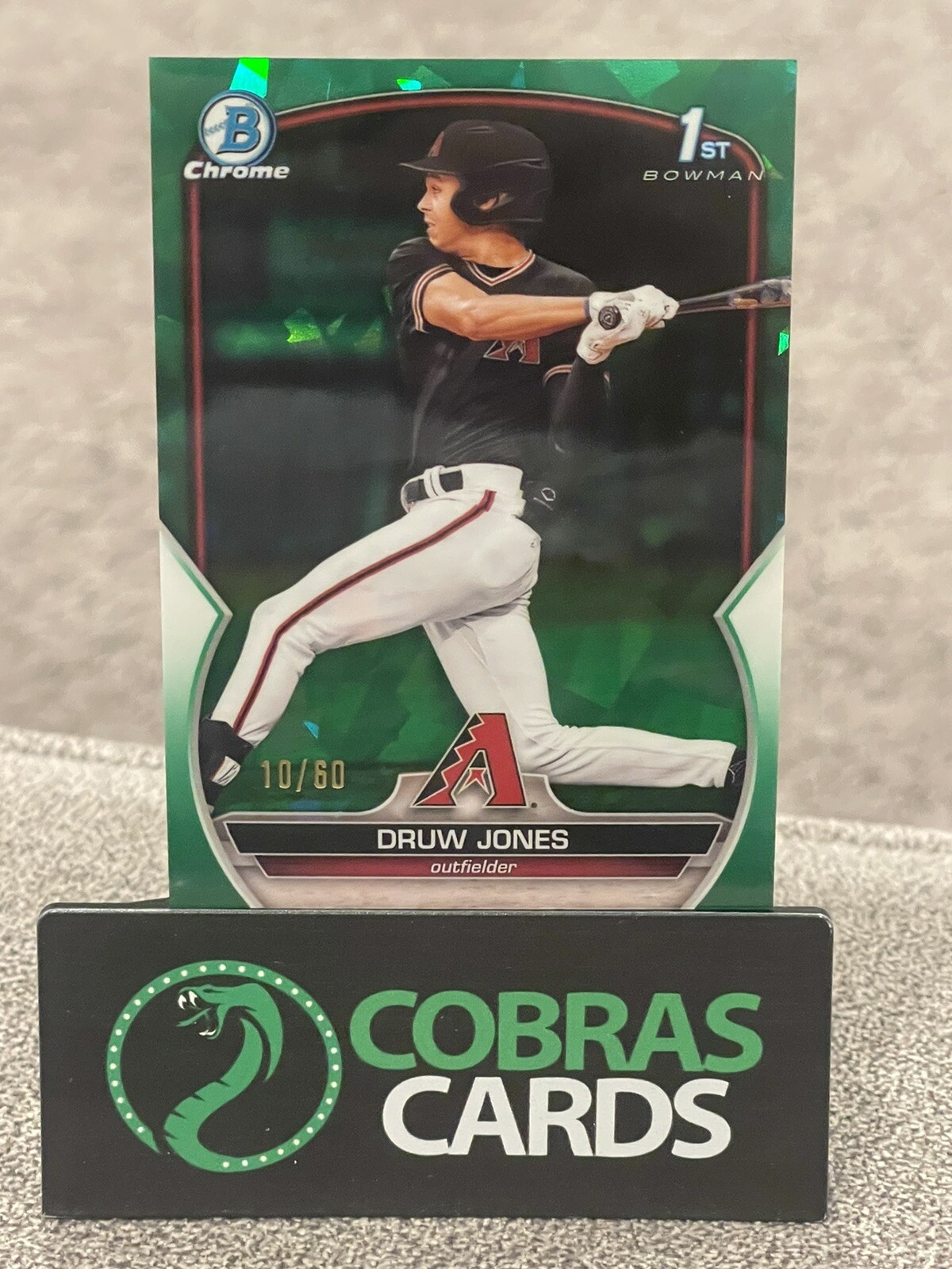 Druw Jones 2023 Bowman Sapphire Chrome  Green Refractor  10/60 #BCP-25