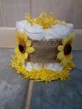 Mini Sunflower Diaper Cake Baby Shower Gift Or Decoration