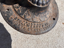 RARE CAST IRON STOLLWRECK & CO. NEW YORK VENDING COIN OPERATED BASE-HARD TO FIND