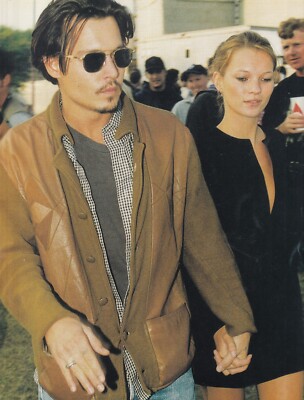 Johnny Depp & Kate Moss (1990s) - Mini Poster / Book Clipping