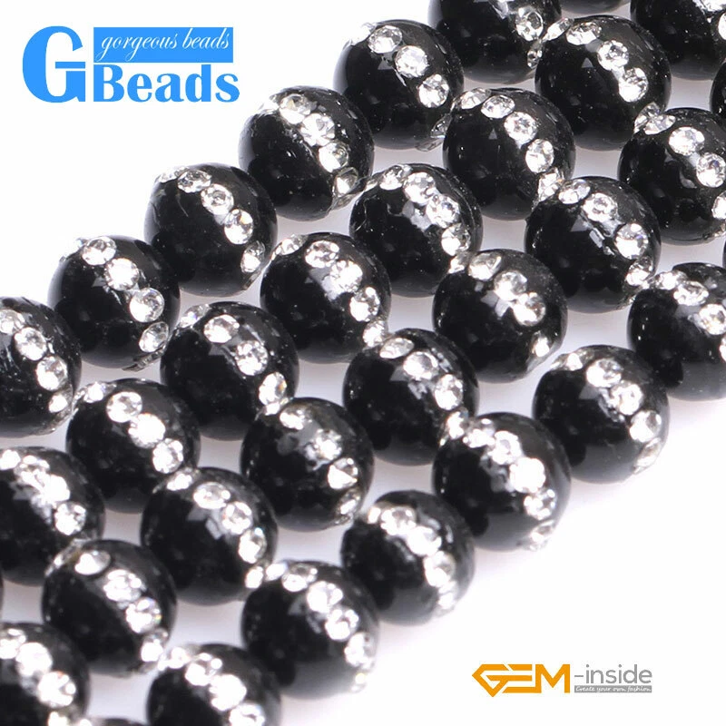 Ágata colorida com strass incrustado redondo miçangas para fazer joias frete grátis - Imagem 4 de 4