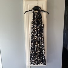 LAUREN RALPH LAUREN Women's White/Black Abstract Sleeveless A-Line Dress 2