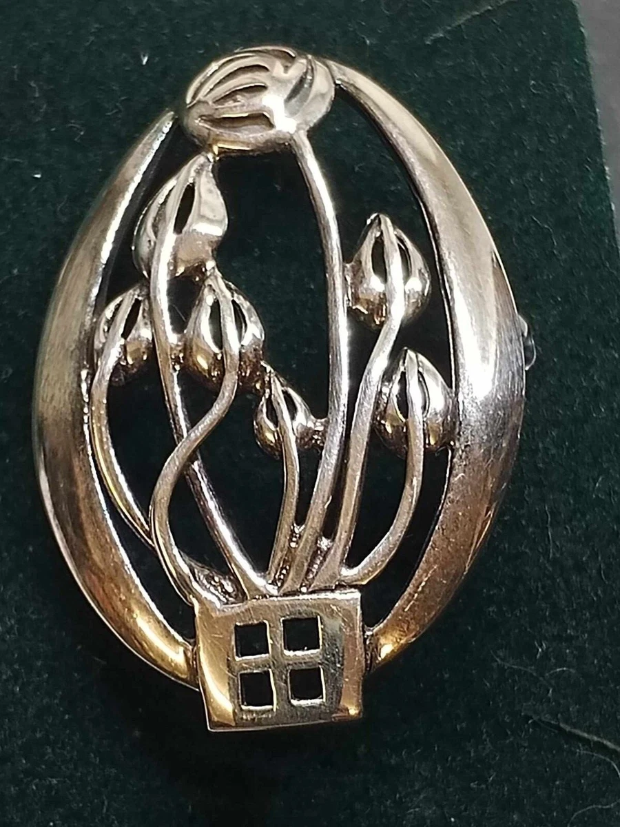 Vintage Silver Scottish Mackintosh Glasgow Rose Brooch 925 Kit