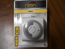 Lot of 3 Defiant 15 Amp 24-Hour Indoor Plug-In Mechanical Big Button Timer White