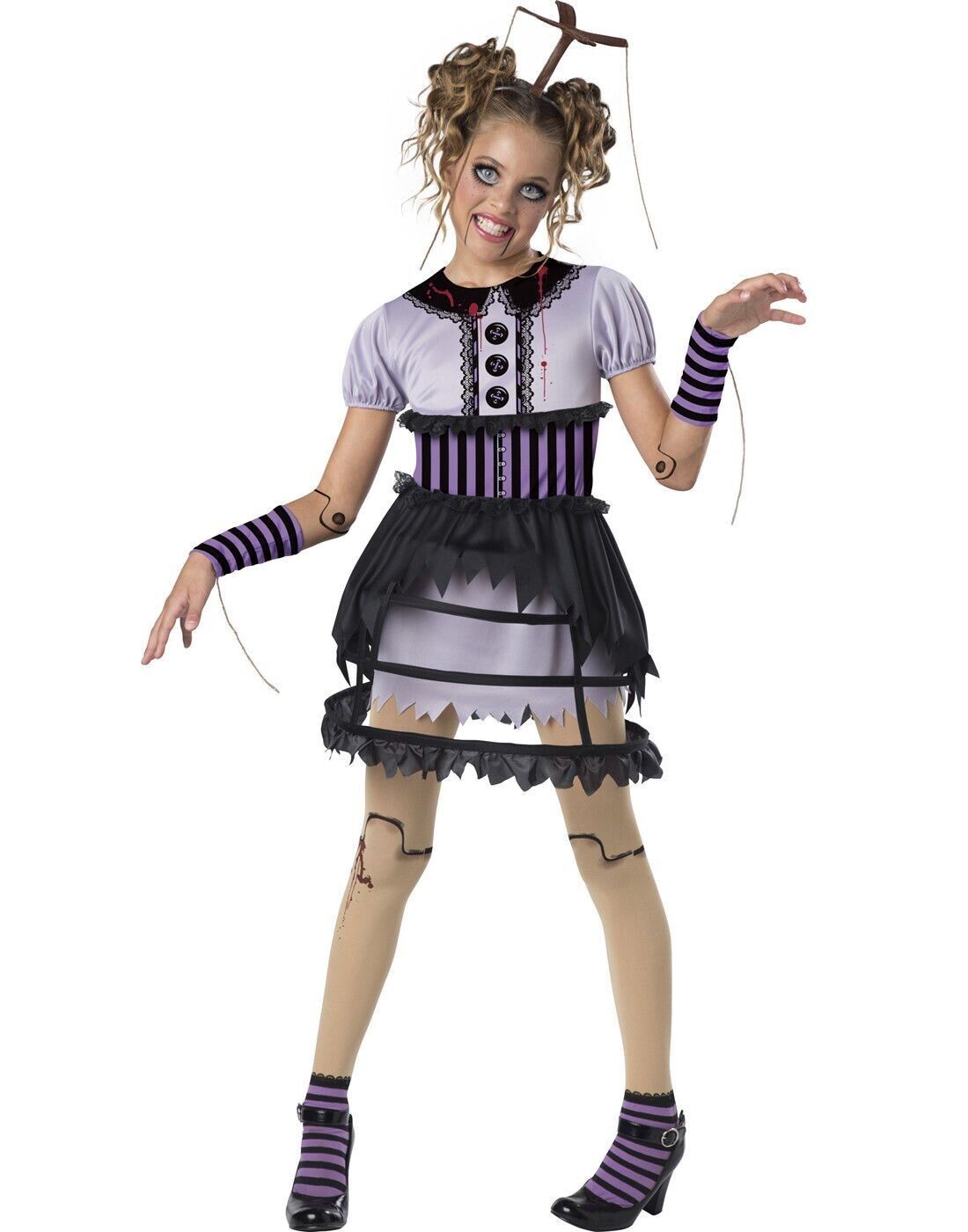 Creepy Broken Doll Puppet Girls Costume