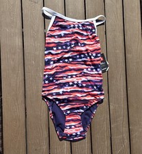 TYR Women's Durafast One Diamondfit American Red/white/blue Swim Sz 30 New
