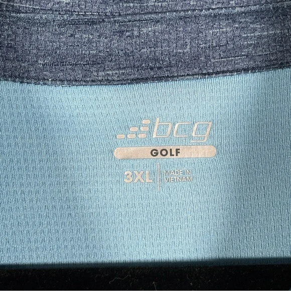 BCG Men’s Performance Golf Polo Shirt Blue Heather 3XL Moisture Wicking Athletic - Image 2 of 4