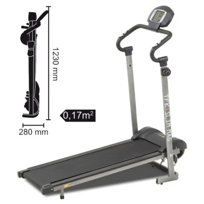 Tfk Slim Mag Everfit Tapis Roulant Magnetico Salvaspazio con Sensore Cardiaco