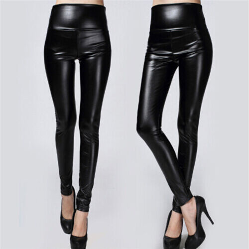 Thickened Leggings Skinny Pants Women Leather Warm Pants High Waisted Tr top uk1 - Picture 1 of 5