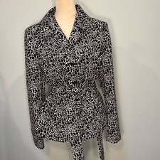 LE SUIT Essentials black and white patterned lightweight jacket Size 12