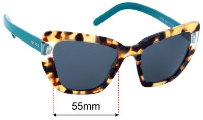 SFx Replacement Sunglass Lenses fits Prada SPR 08V - 55mm Wide