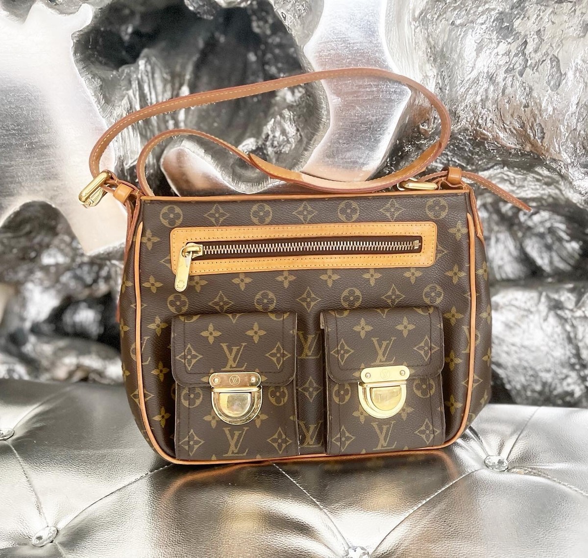 Louis Vuitton Hudson Shoulder Bag GM Brown Canvas Monogram | eBay