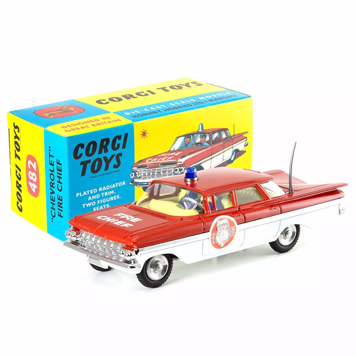 Corgi CD54321041 Chevrolet Chef des Pompiers 1/50 n°482 : Décoration Bureau Passion Automobile