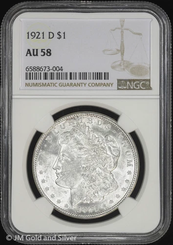 1921-D $1 Morgan Silver Dollar NGC AU 58