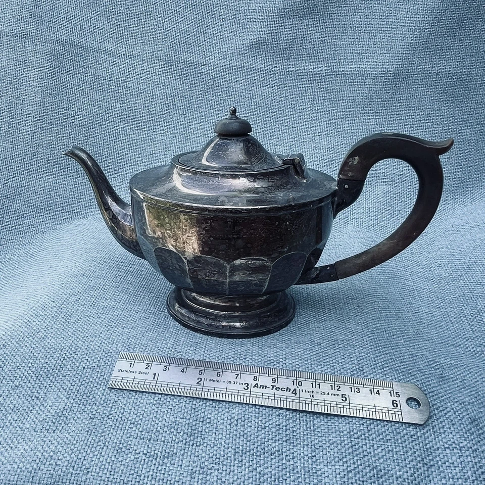 1931 Solid Sterling Silver Antique Vintage Teapot Tiptaft Birmingham Hallmarked  - Image 3 of 4