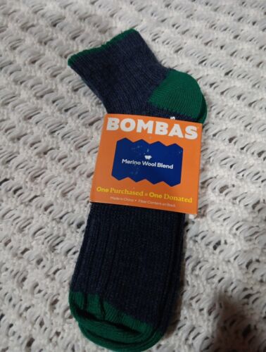 Bombas Merino Wool Blend Midweight Crew Socks Size L (Wo 11-13, Men's 9.5-13)