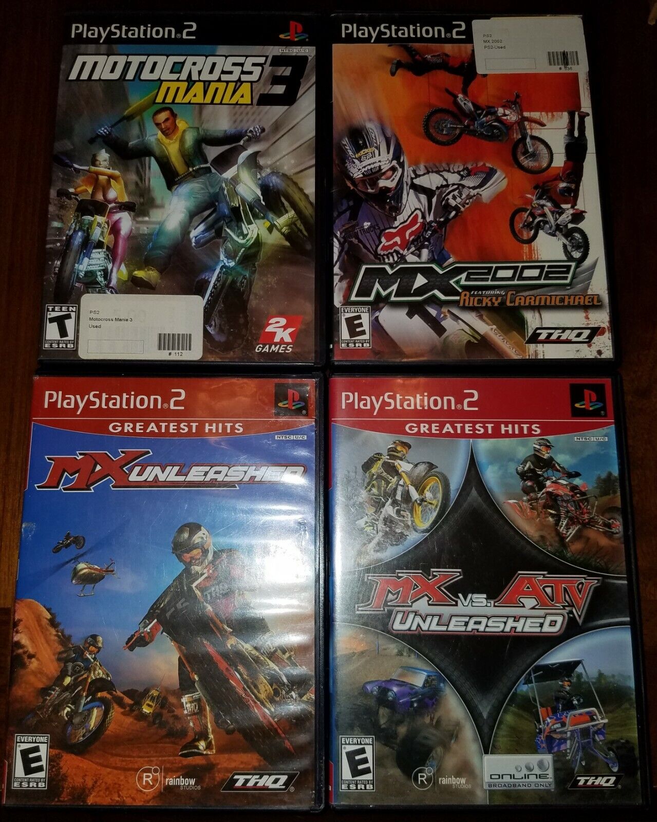 4 PS2 Video Games, Motocross Mania 3 MX Unleashed MX Superfly McGrath  Supercross 