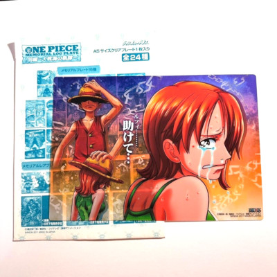 34M70 Nami & Luffy Japanese  One Piece Jumbo Carddass Clear Card 8'' x 6''
