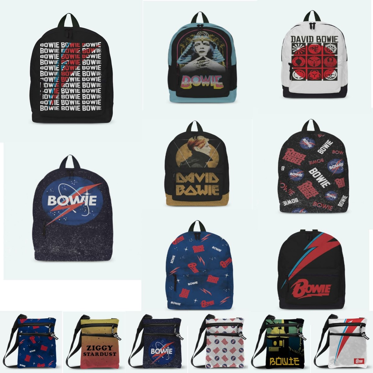 David Bowie Rocksax Back Pack Ruck Sack Body Bag 100% Official