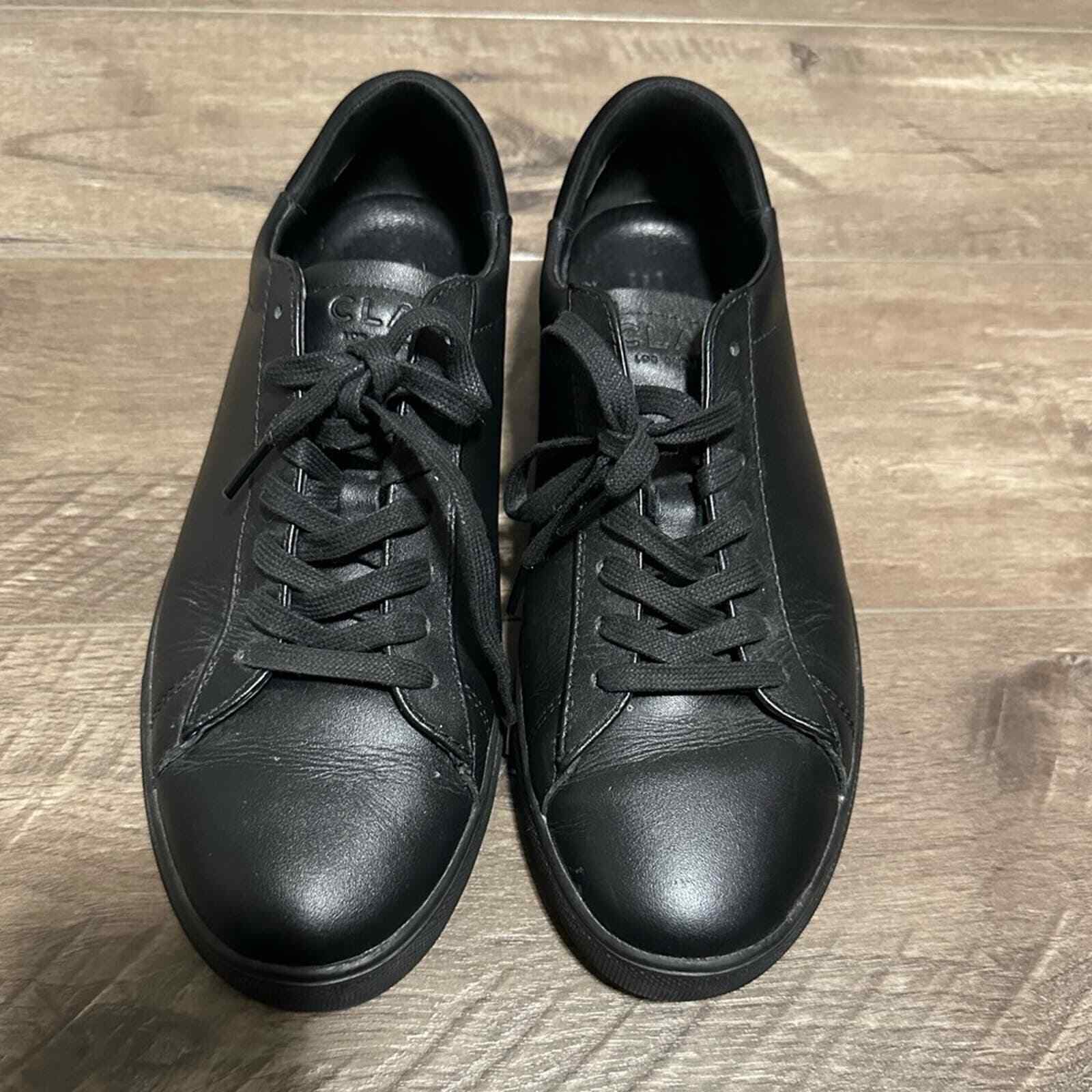 Clae Bradley Essentials Triple Black Leather low top sneaker 8.5 image 4