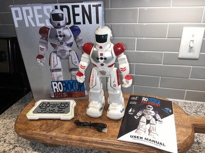 Gesture Sensing Smart Robot Red Walk Sing Dance Action Figure Toy Gift For Kids