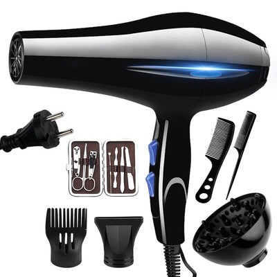 240V Hair Dryer Professional 2200W 5 Gear Strong Power Blow Hair Dryer Brush