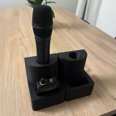Mikrofon & Taschensender Ständer - 4er Set Halterungen für Shure & Pro Audio