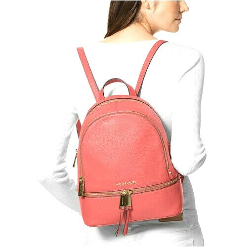 ?MICHAEL KORS RHEA ZIP MEDIUM BACKPACK PINK VENUS LEATHER  display picture 3
