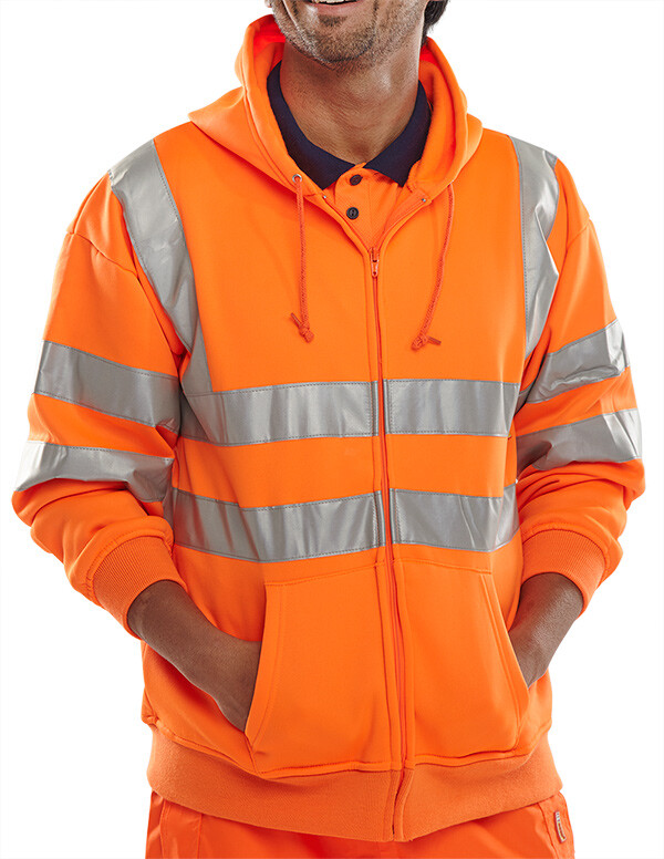 Beeswift Zip-Up Hooded Sweatshirt Orange M BSHSSENORM - Image 2