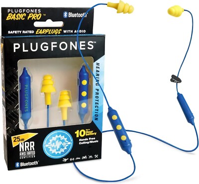 Plugfones Basic Pro Wireless Bluetooth In-Ear Earplug Earbuds - Noise Reduction