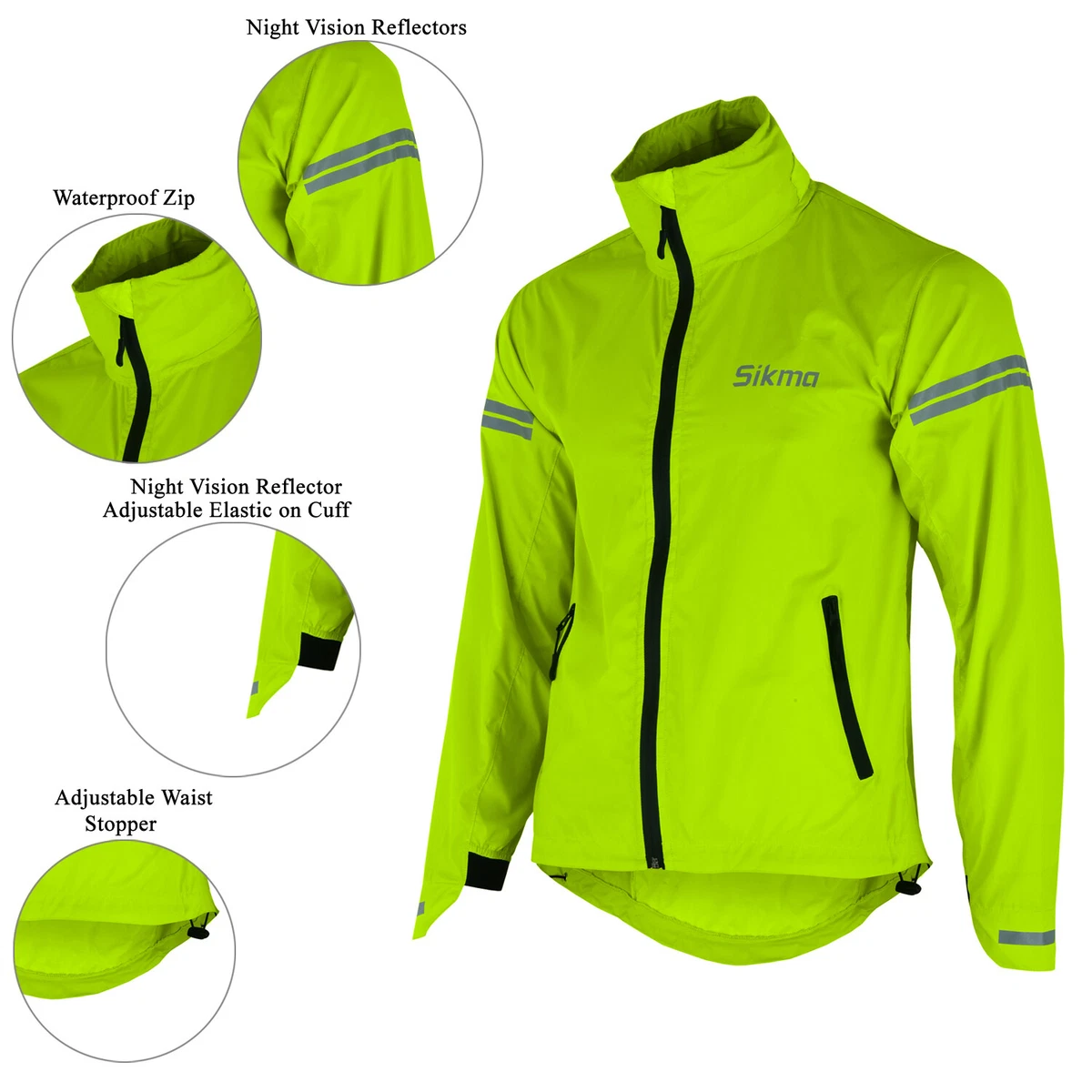 Mens Cycling rain jacket Hooded casual wear waterproof outdoor running top S-2XL