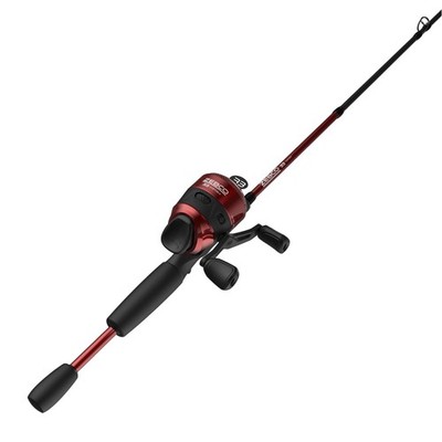 Zebco 33 Custom Z Spincast Reel and Fishing Rod Combo, 6-Foot 2-Piece 30, Red