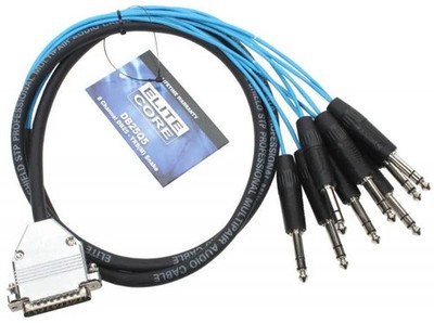Elite Core DB25Q5 5' 25-pin Analog D-Sub to 8x1/4 TRS-M Breakout Snake