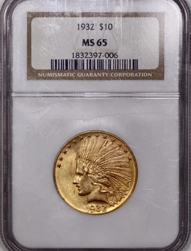1932 $10 Gold Indian Head Eagle NGC MS65