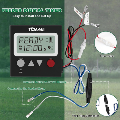 Game Feeder Digital Timer Deer 6V/12V Kit Goat Feeding 8 Feed Time