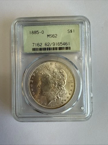 1885 - O MORGAN SILVER DOLLAR PCGS MS 62