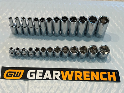 GearWrench 1/4  Metric Shallow & Deep Sockets 80302D 80304