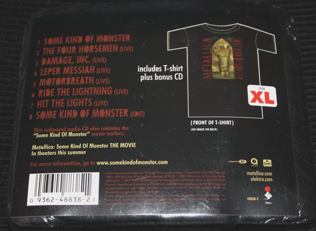 METALLICA - Some Kind Of Monster (CD + XL T-Shirt) Sealed/New with