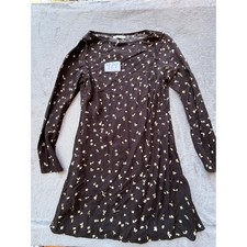 Faithfull The Brand Dress Womens 12 Brown Floral Long Sleeve Mini