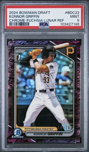 2024 Bowman Draft - Chrome Konnor Griffin Fuchsia Lunar Refractor /199 PSA 9