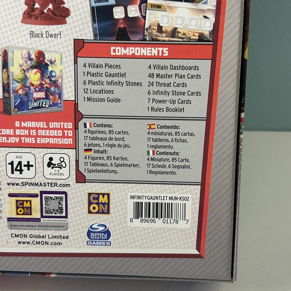 Marvel United The Infinity Gauntlet Expansion Box CMON Thanos NEW Open Box - Image 3 of 4